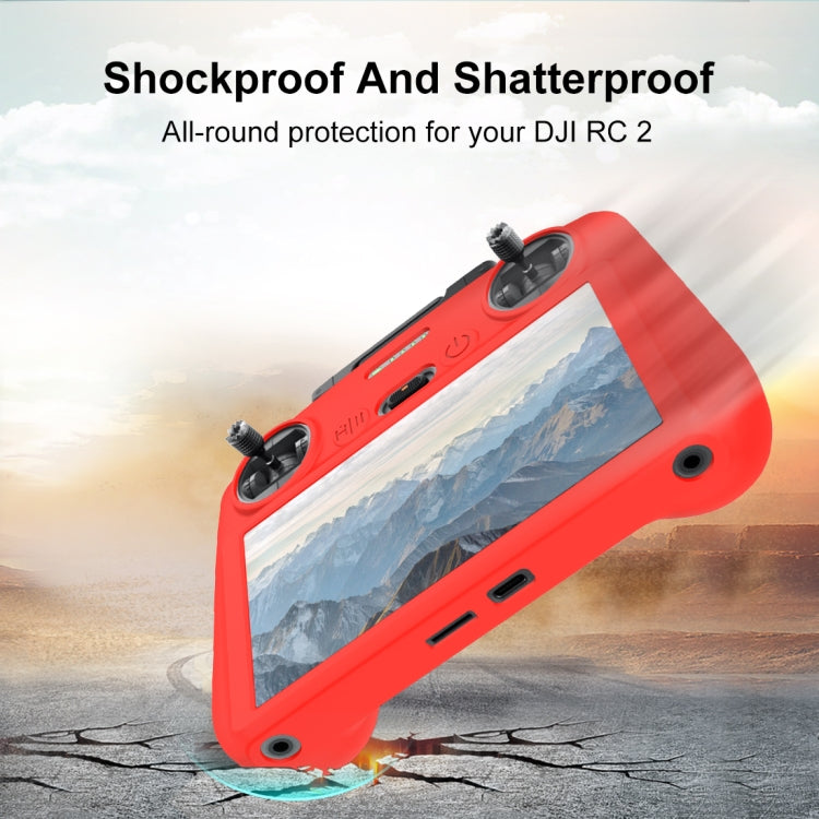 For DJI Mini 4 Pro / Air 3 Remote Control / DJI RC 2 with Screen PULUZ Silicone Protective Case (Red) - Carry Cases & Bags by PULUZ | Online Shopping South Africa | PMC TechLife | Buy Now Pay Later Mobicred