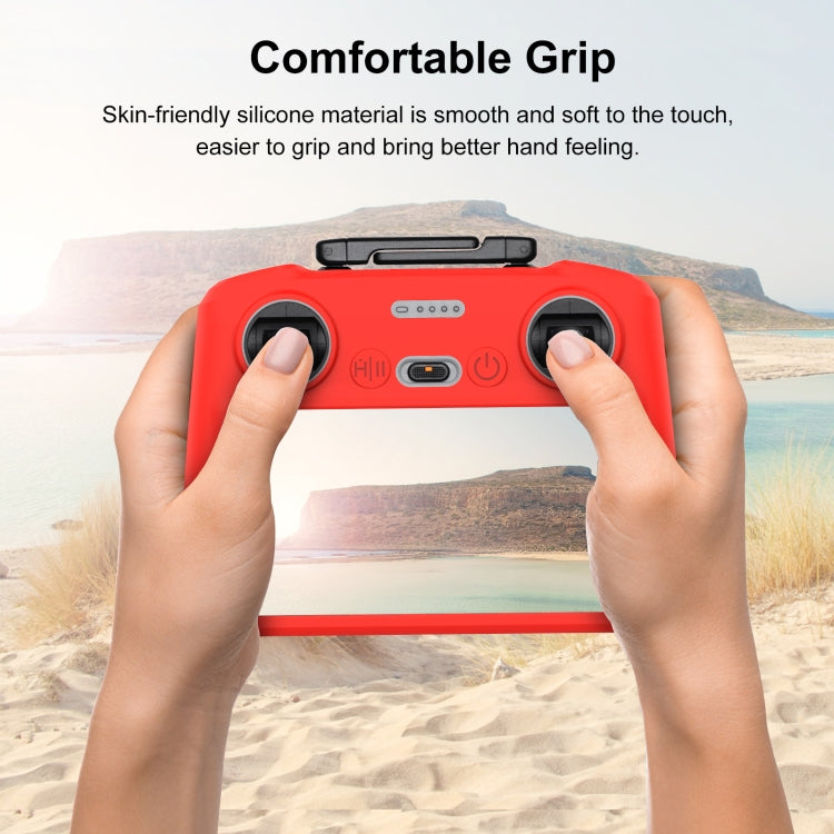 For DJI Mini 4 Pro / Air 3 Remote Control / DJI RC 2 with Screen PULUZ Silicone Protective Case (Red) - Carry Cases & Bags by PULUZ | Online Shopping South Africa | PMC TechLife | Buy Now Pay Later Mobicred