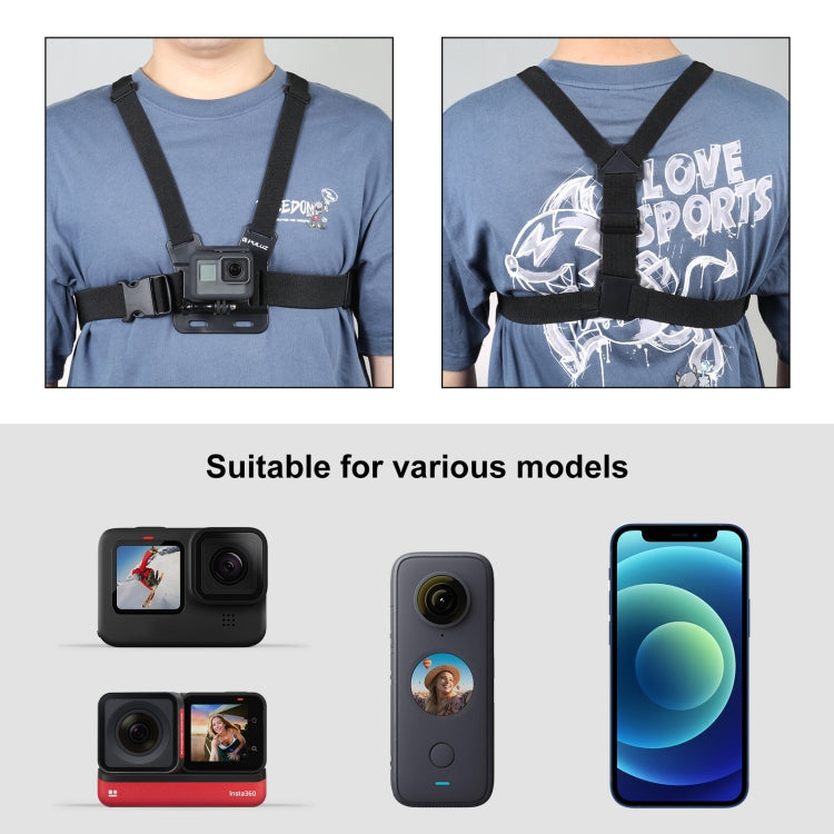 PULUZ  5 in 1 Adjustable Body Mount Belt Chest Strap with Phone Clamp & J Hook Mount & Long Screw Kit - Chest Belt by PULUZ | Online Shopping South Africa | PMC Jewellery | Buy Now Pay Later Mobicred