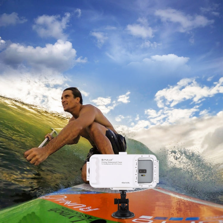 PULUZ 45m/147ft Waterproof Diving Case Photo Video Taking Underwater Housing Cover for iPhone 16 / 16 Pro / 15 / 15 Pro, Galaxy, Huawei, Xiaomi, Google Android OTG Smartphones with Type-C Port(White) - free shipping - PMC TechLife - Order now!