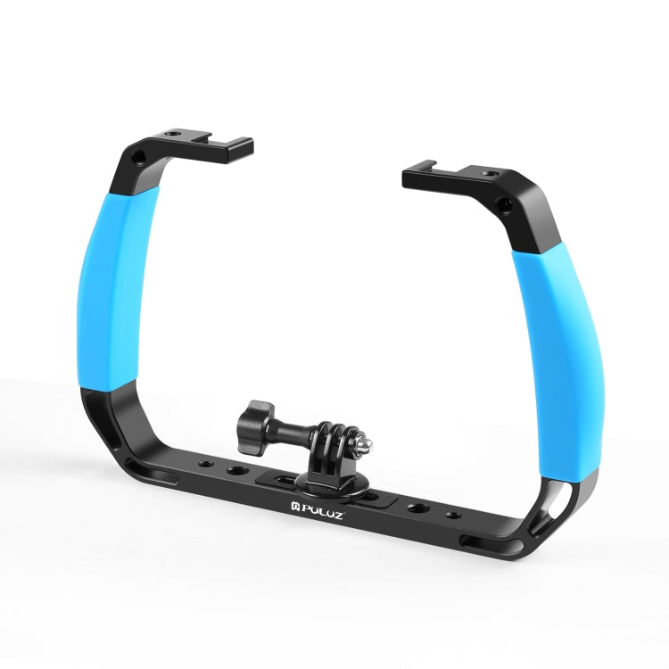 PULUZ Dual Silicone Handles Aluminium Alloy Underwater Diving Rig for GoPro, DJI OSMO Action, Insta360 and Other Action Cameras (Blue) - free shipping - PMC TechLife - Order now!