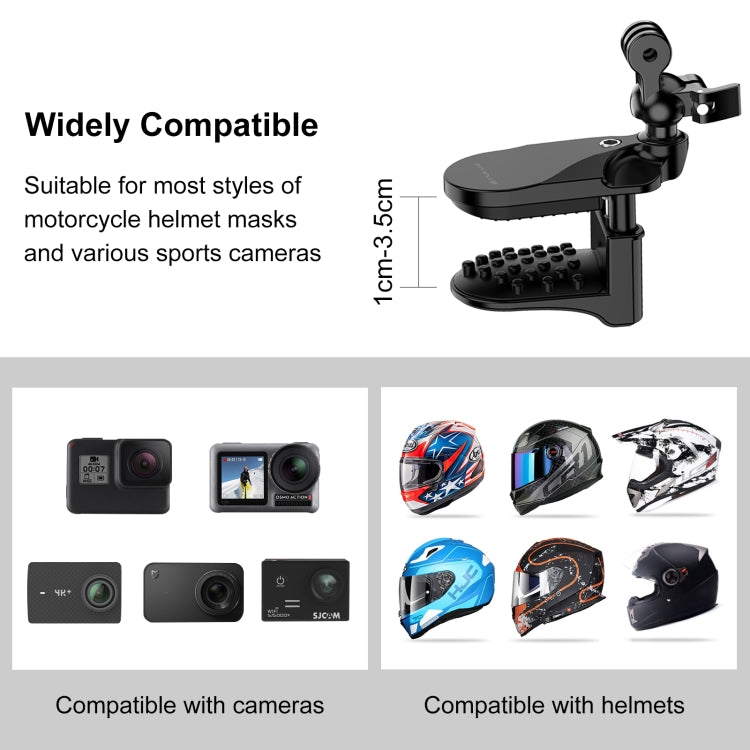 PULUZ Motorcycle Helmet Chin Clamp Mount for GoPro and Other Action Cameras (Black) - Helmet Mount by PULUZ | Online Shopping South Africa | PMC TechLife | Buy Now Pay Later Mobicred
