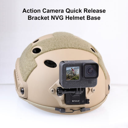 PULUZ Aluminum Quick Release Bracket NVG Helmet Mount for GoPro and Other Action Cameras (Black) - Helmet Mount by PULUZ | Online Shopping South Africa | PMC Jewellery | Buy Now Pay Later Mobicred