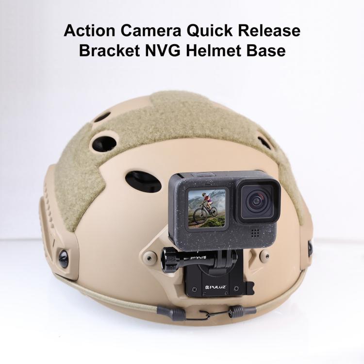 PULUZ Aluminum Quick Release Bracket NVG Helmet Mount for GoPro and Other Action Cameras (Black) - free shipping - PMC TechLife - Order now!