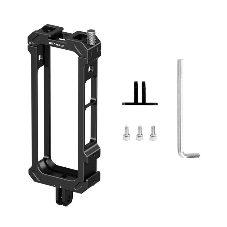 For Insta360 X4 PULUZ Metal Protective Cage Rig Housing Frame with Expand Cold Shoe Base & Tripod Adapter (Black) - Mount & Holder by PULUZ | Online Shopping South Africa | PMC Jewellery | Buy Now Pay Later Mobicred