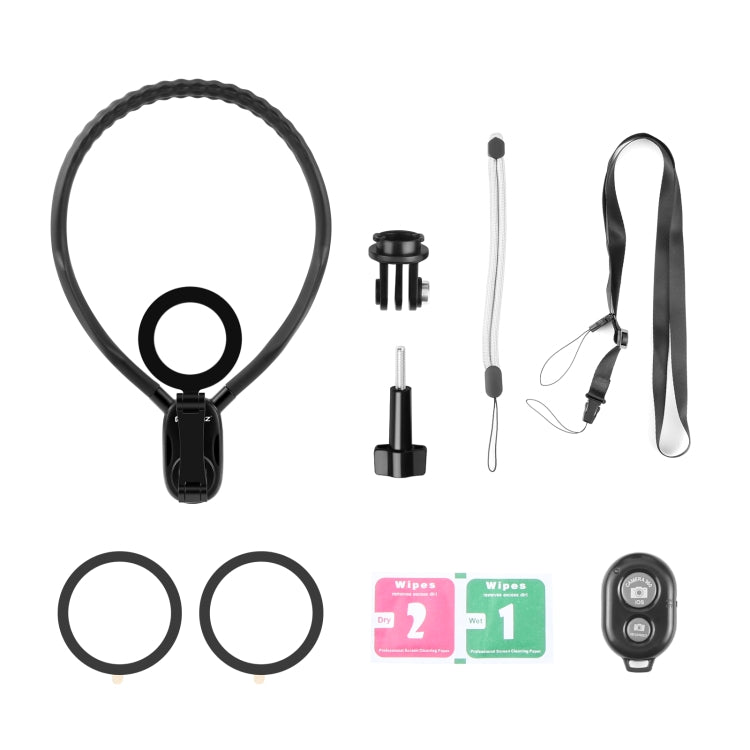 PULUZ Magnetic Collar Bracket POV View Mount with Phone Clamp for GoPro Action Cameras / Phones (Black) - free shipping - PMC TechLife - Order now!