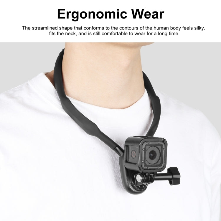 PULUZ Magnetic Collar Bracket POV View Mount with Phone Clamp for GoPro Action Cameras / Phones (Black) - free shipping - PMC TechLife - Order now!
