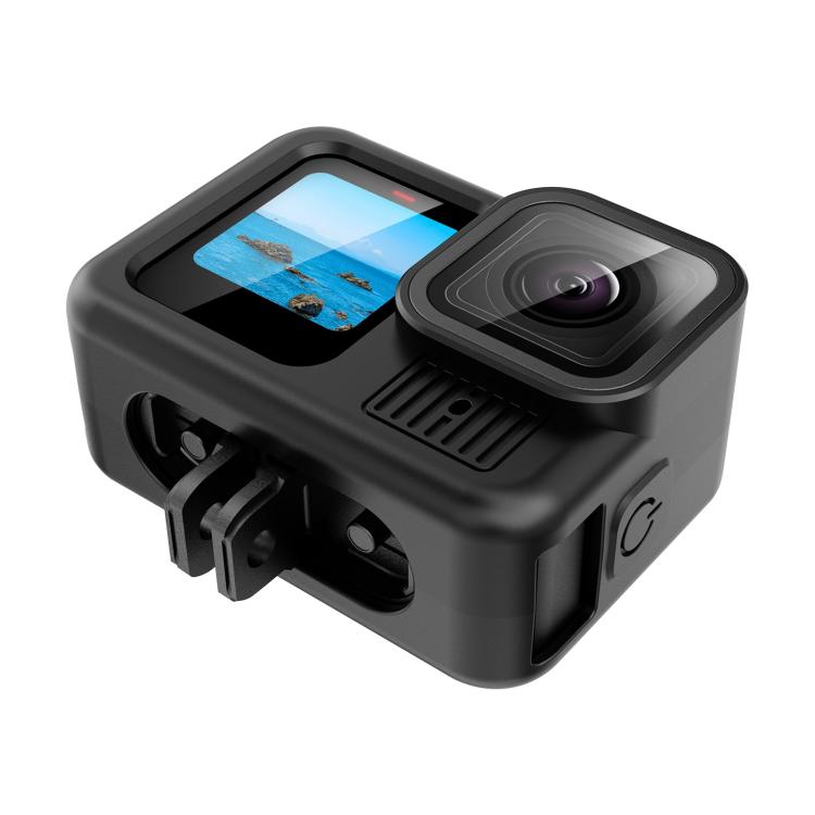 For GoPro HERO13 Black PULUZ Silicone Protective Case Cover with Wrist Strap & Lens Cover (Black) - free shipping - PMC TechLife - Order now!
