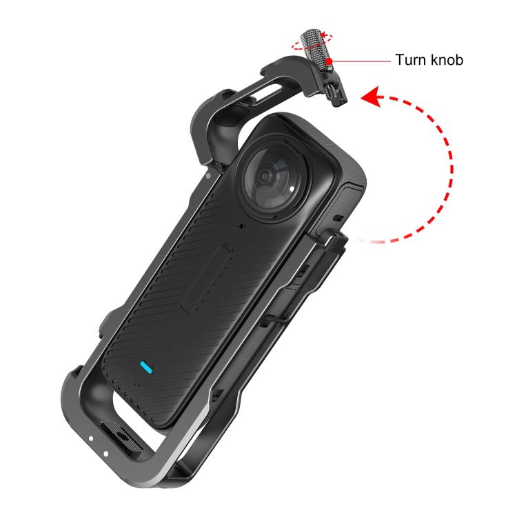 For Insta360 X4 PULUZ Metal Protective Cage Rig Housing Frame with Lens Cover (Black) - free shipping - PMC TechLife - Order now!