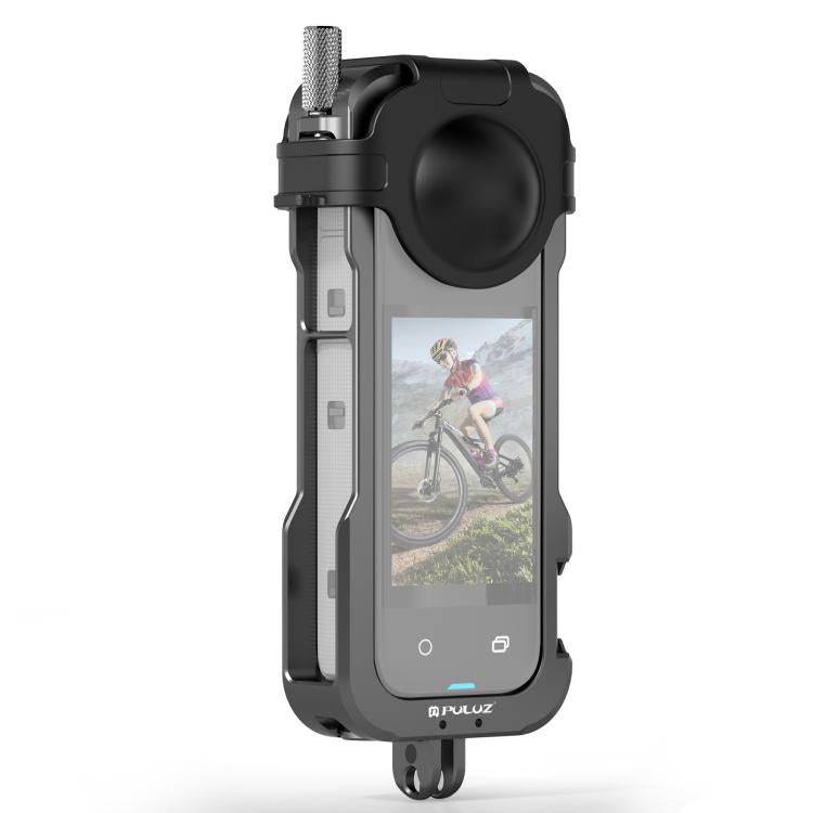 For Insta360 X4 PULUZ Metal Protective Cage Rig Housing Frame with Lens Cover (Black) - free shipping - PMC TechLife - Order now!