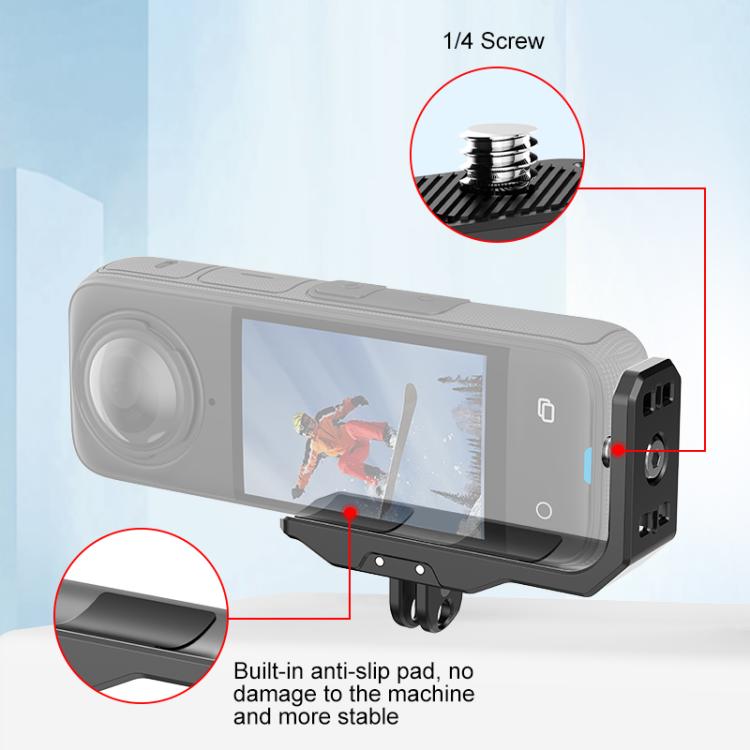 For Insta360 X4 / X5 PULUZ Vertical Horizontal Shooting Quick Release Metal  L Bracket (Black) - Mount & Holder by PULUZ | Online Shopping South Africa | PMC TechLife | Buy Now Pay Later Mobicred