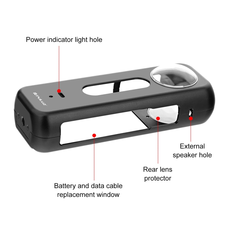 For Insta360 X4 PULUZ Metal Protective Cage Rig Housing Frame with Lens Protector (Black) - free shipping - PMC TechLife - Order now!