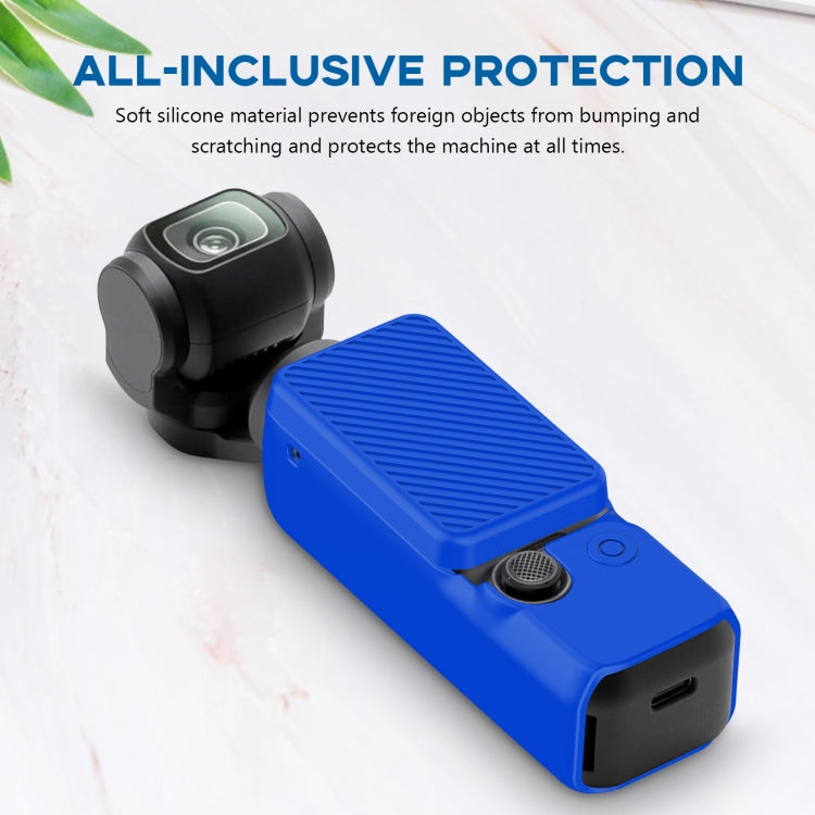 For DJI OSMO Pocket 3 PULUZ  2 in 1 Silicone Cover Case Set with Strap (Blue) - Case & Bags by PULUZ | Online Shopping South Africa | PMC Jewellery | Buy Now Pay Later Mobicred