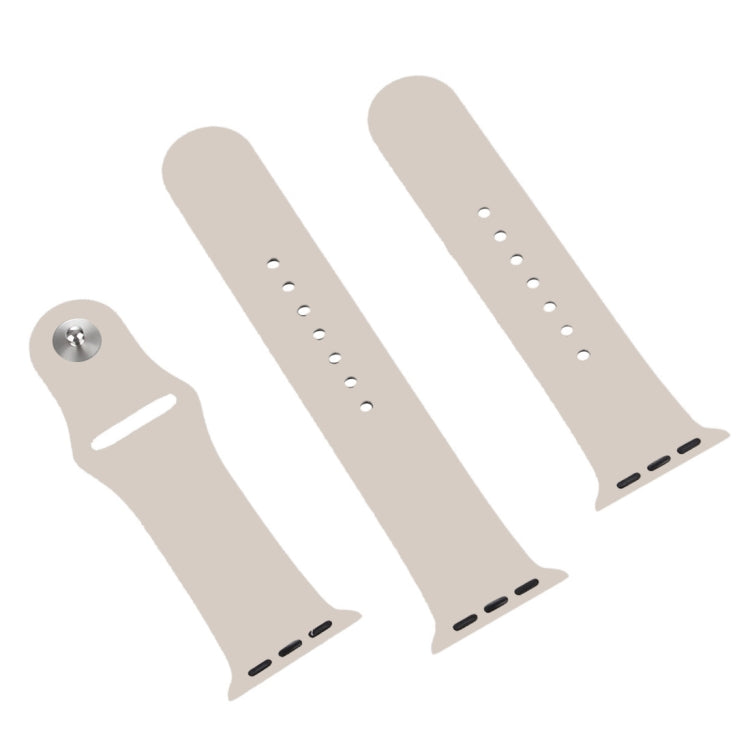 For Apple Watch Ultra 49mm & Watch Ultra 2 49mm / Series 9&8&7 45mm / SE 3&SE 2&6&SE&5&4 44mm / 3&2&1 42mm 3 in 1 Rubber Watch Band with Pin Buckle (Starlight) - free shipping - PMC TechLife - Order now!