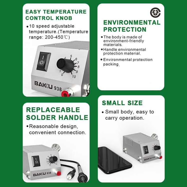 BAKU BK-938 Powerful Mini Anti-static Soldering Station Welder Machine, EU Plug (Silver) - free shipping - PMC TechLife - Order now!