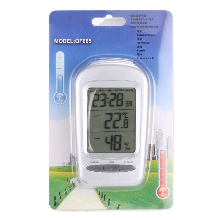 LCD Digital Desk Indoor Thermometer Hygrometer with Date / Clock / Freezing Warning(Silver) - Indoor Thermometer by PMC Jewellery | Online Shopping South Africa | PMC Jewellery | Buy Now Pay Later Mobicred