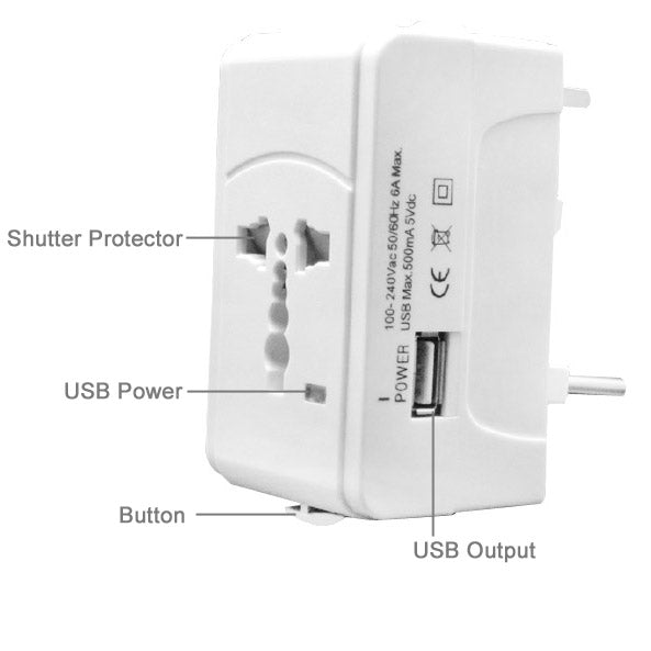 933L 4 in 1 (EU + UK + AU + US Plug) Universal USB Charger Travel Adaptor - free shipping - PMC TechLife - Order now!