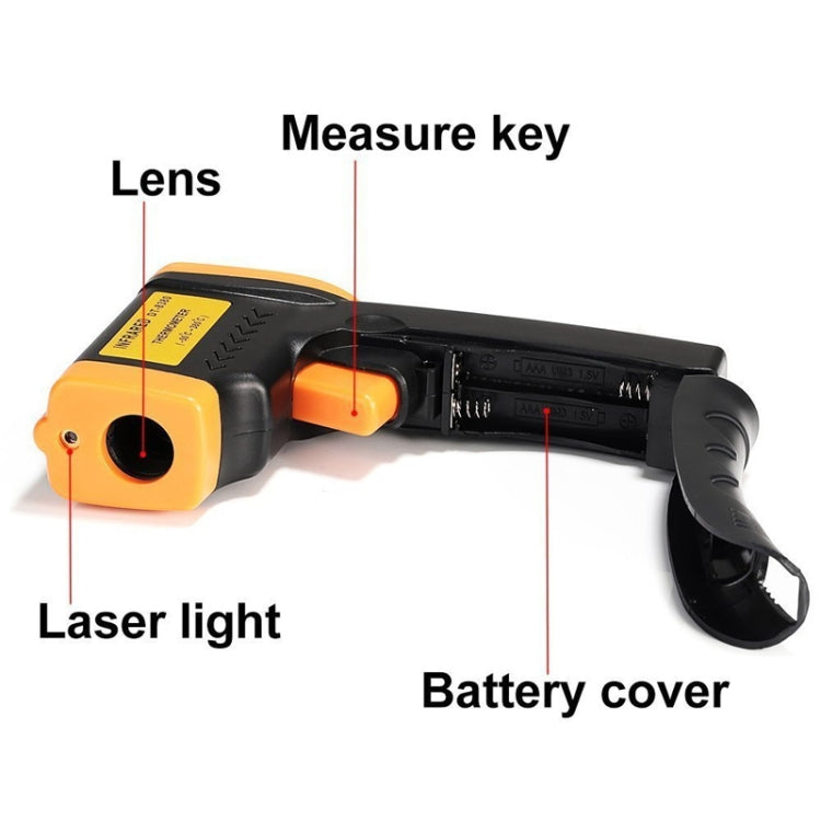 Infrared Thermometer, Temperature Range: -50 - 380 Degrees Celsius (D:S = 12:1)(Black) - Digital Thermometer by PMC Jewellery | Online Shopping South Africa | PMC Jewellery | Buy Now Pay Later Mobicred