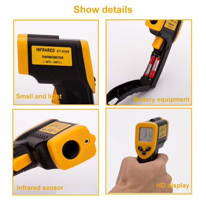 Infrared Thermometer, Temperature Range: -50 - 380 Degrees Celsius (D:S = 12:1)(Black) - Digital Thermometer by PMC Jewellery | Online Shopping South Africa | PMC Jewellery | Buy Now Pay Later Mobicred