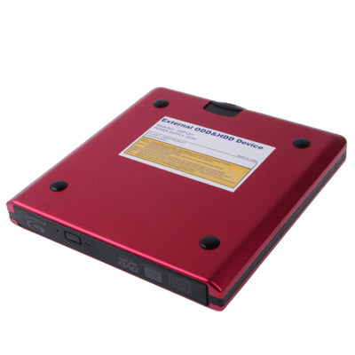 USB 3.0 Aluminum Alloy Portable DVD / CD Rewritable Blu-ray Drive for 12.7mm SATA ODD / HDD, Plug and Play(Red) - Rewritable Drive by PMC Jewellery | Online Shopping South Africa | PMC Jewellery | Buy Now Pay Later Mobicred