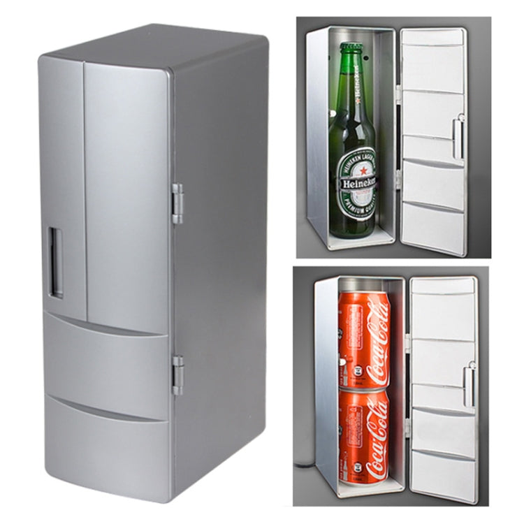 3.5W USB PC Mini Fridge Beverage Drink Cooler / Warmer, Size: 24.5 x 10.8 x 8.3cm(Silver) - Refrigerators by PMC Jewellery | Online Shopping South Africa | PMC Jewellery