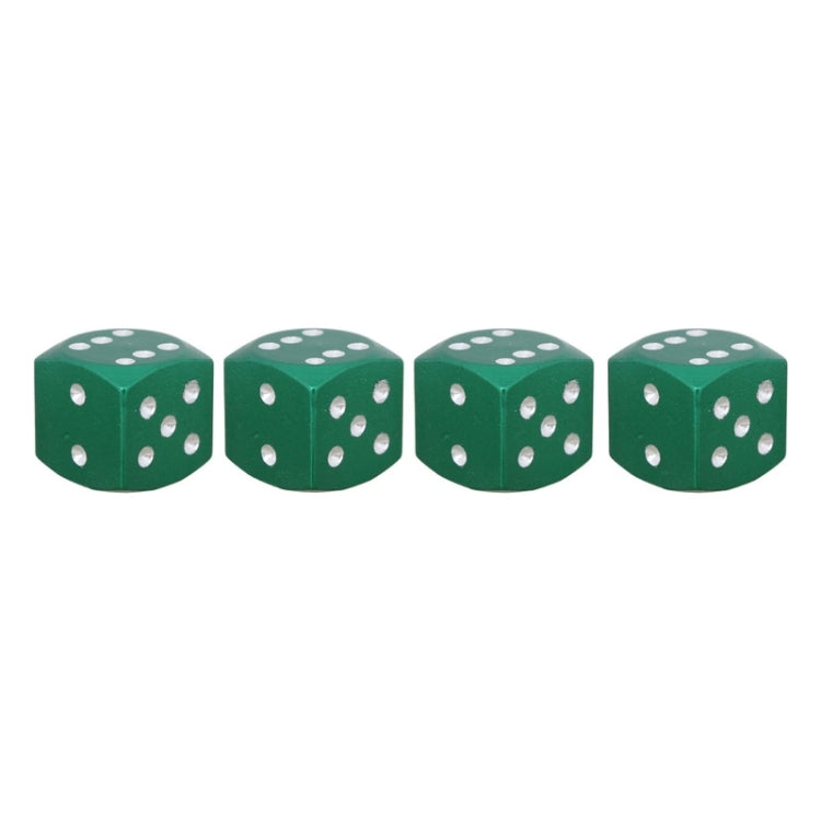 Universal 8mm Dice Style Aluminium Alloy Car Tire Valve Caps, Pack of 4(Green) - free shipping - PMC TechLife - Order now!