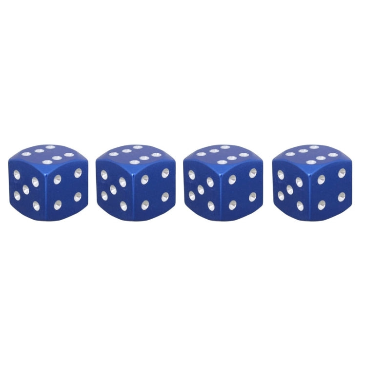 Universal 8mm Dice Style Aluminium Alloy Car Tire Valve Caps, Pack of 4(Blue) - Tire Valve Caps by PMC TechLife | Online Shopping South Africa | PMC TechLife | Buy Now Pay Later Mobicred