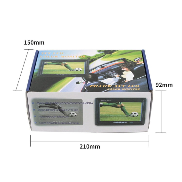 7.0 inch Car Monitor / Surveillance Cameras Monitor with Adjustable Angle Holder & Remote Controller, Dual Video Input - Car Monitor by PMC TechLife | Online Shopping South Africa | PMC TechLife | Buy Now Pay Later Mobicred
