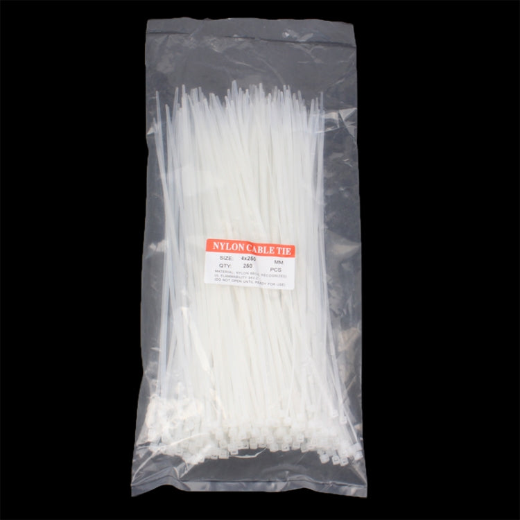 25cm Self-Locking Nylon Cable Wire Zip Ties (500pcs in one packing, the price is for 500pcs)(White) - Booster Cable & Clip by PMC Jewellery | Online Shopping South Africa | PMC Jewellery