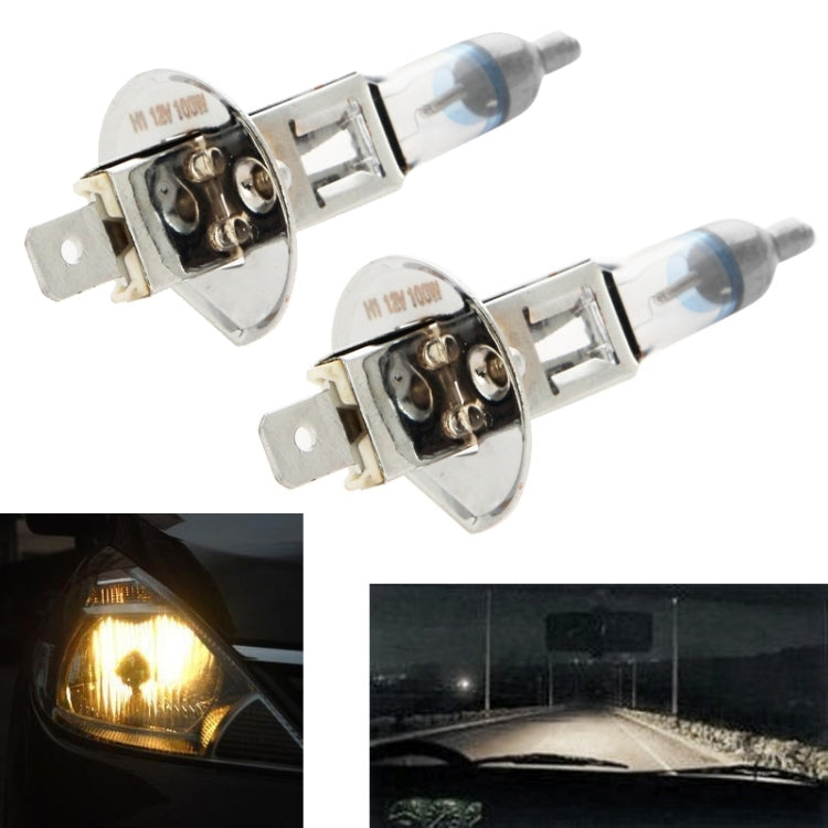 2 PCS H1 12V / 55W / 4300K / 1600lm Xenon Car Headlight Bulbs, Warm White - Halogen Lights by PMC Jewellery | Online Shopping South Africa | PMC Jewellery