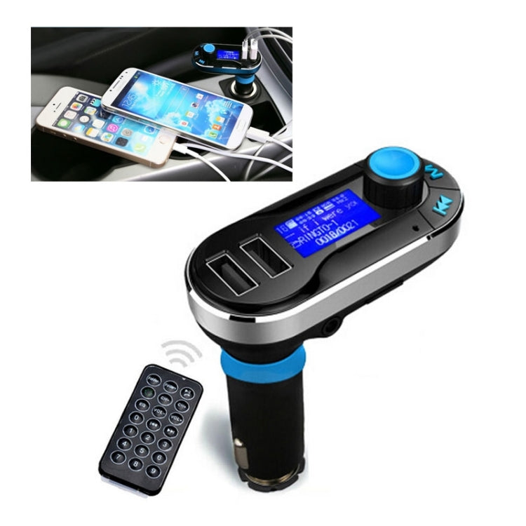 Bluetooth Tacking Handsfree Car Kit FM Transmitter with Remote Control, 2.1A Dual Car Charger, For iPhone, Galaxy, Sony, Lenovo, HTC, Huawei, and other Smartphones - Bluetooth Car Kits by PMC TechLife | Online Shopping South Africa | PMC TechLife | Buy Now Pay Later Mobicred
