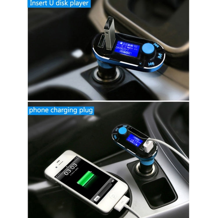 Bluetooth Tacking Handsfree Car Kit FM Transmitter with Remote Control, 2.1A Dual Car Charger, For iPhone, Galaxy, Sony, Lenovo, HTC, Huawei, and other Smartphones - Bluetooth Car Kits by PMC Jewellery | Online Shopping South Africa | PMC Jewellery | Buy Now Pay Later Mobicred