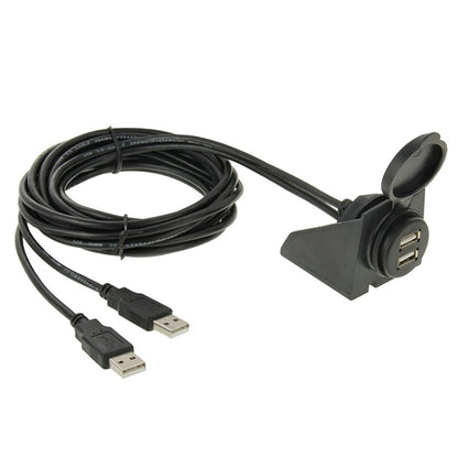 2 USB 2.0 Male to Female Extension Cable with Car Flush Mount, Length: 2m - DIY Cables by PMC Jewellery | Online Shopping South Africa | PMC Jewellery