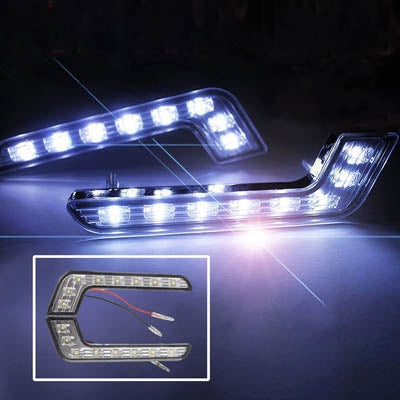 Universal White 8 LED Daytime Running Light for Car (Black) - Fog / Driving Lights by PMC Jewellery | Online Shopping South Africa | PMC Jewellery | Buy Now Pay Later Mobicred