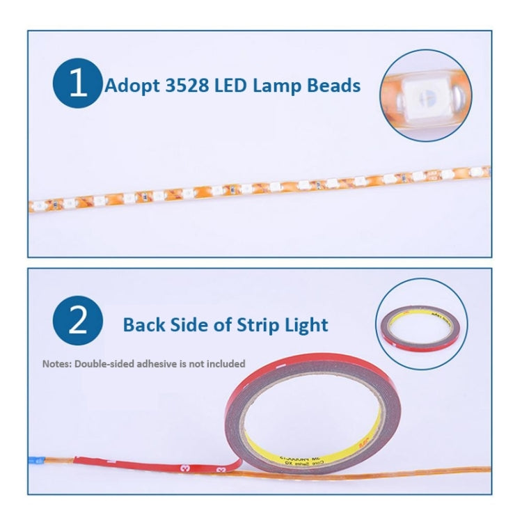 5 PCS Normally-on Style 45 LED 3528 SMD Waterproof Flexible Car Strip Light for Car Decoration, DC 12V, Length: 45cm - Decorative Lights by PMC TechLife | Online Shopping South Africa | PMC TechLife | Buy Now Pay Later Mobicred