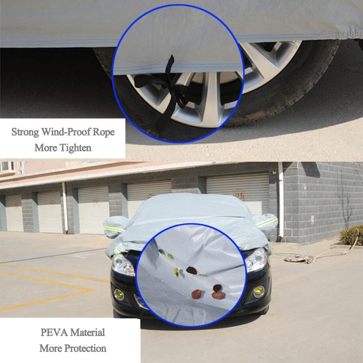 PEVA Anti-Dust Waterproof Sunproof Sedan Car Cover with Warning Strips, Fits Cars up to 4.9m(191 inch) in Length - PE Material by PMC Jewellery | Online Shopping South Africa | PMC Jewellery | Buy Now Pay Later Mobicred