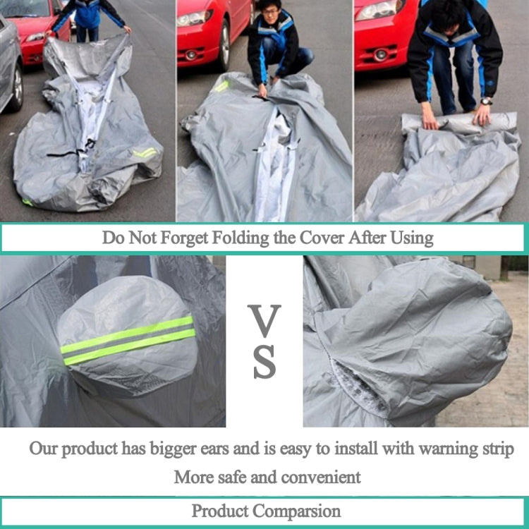 PEVA Anti-Dust Waterproof Sunproof Sedan Car Cover with Warning Strips, Fits Cars up to 4.9m(191 inch) in Length - PE Material by PMC TechLife | Online Shopping South Africa | PMC TechLife | Buy Now Pay Later Mobicred