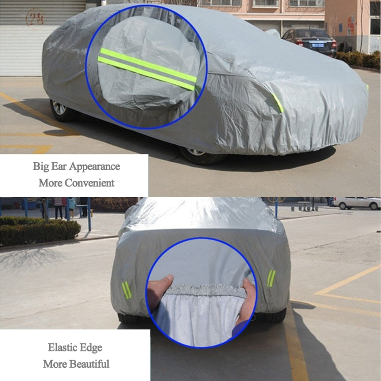 PEVA Anti-Dust Waterproof Sunproof Sedan Car Cover with Warning Strips, Fits Cars up to 4.7m(183 inch) in Length - PE Material by PMC TechLife | Online Shopping South Africa | PMC TechLife | Buy Now Pay Later Mobicred