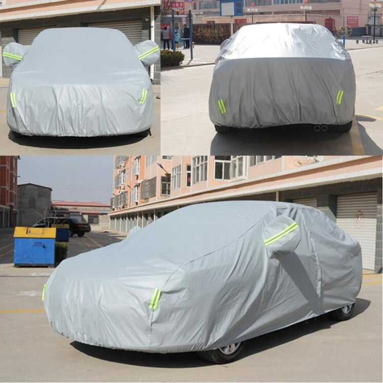 PEVA Anti-Dust Waterproof Sunproof Sedan Car Cover with Warning Strips, Fits Cars up to 4.7m(183 inch) in Length - PE Material by PMC TechLife | Online Shopping South Africa | PMC TechLife | Buy Now Pay Later Mobicred
