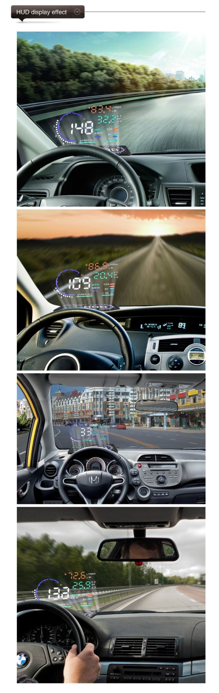 A8 5.5 inch Car OBDII HUD Warning System Vehicle-mounted Head Up Display Projector with LED, Support Fuel Consumption & Over Speed Alarm & Water Temperature & Fault Diagnosis - Head Up Display System by PMC TechLife | Online Shopping South Africa | PMC TechLife | Buy Now Pay Later Mobicred