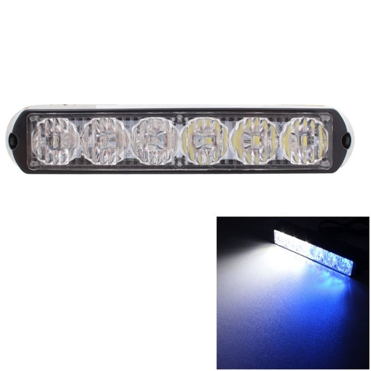 18W 1080LM 6-LED White + Blue Light Wired Car Flashing Warning Signal Lamp, DC 12-24V, Wire Length: 90cm - Warning Lights by PMC Jewellery | Online Shopping South Africa | PMC Jewellery | Buy Now Pay Later Mobicred