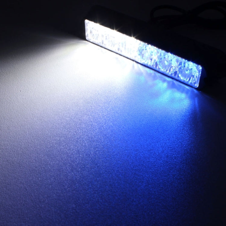 18W 1080LM 6-LED White + Blue Light Wired Car Flashing Warning Signal Lamp, DC 12-24V, Wire Length: 90cm - Warning Lights by PMC Jewellery | Online Shopping South Africa | PMC Jewellery | Buy Now Pay Later Mobicred