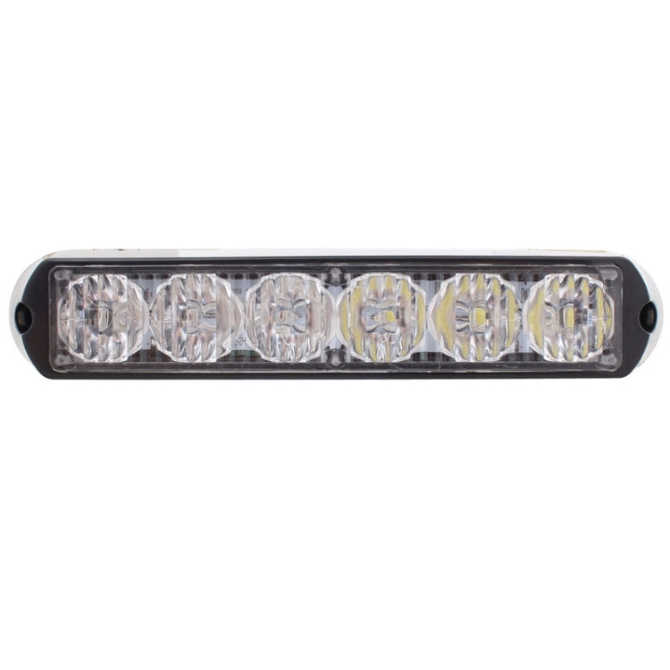 18W 1080LM 6-LED White + Red Light Wired Car Flashing Warning Signal Lamp, DC 12-24V, Wire Length: 90cm - Warning Lights by PMC Jewellery | Online Shopping South Africa | PMC Jewellery | Buy Now Pay Later Mobicred