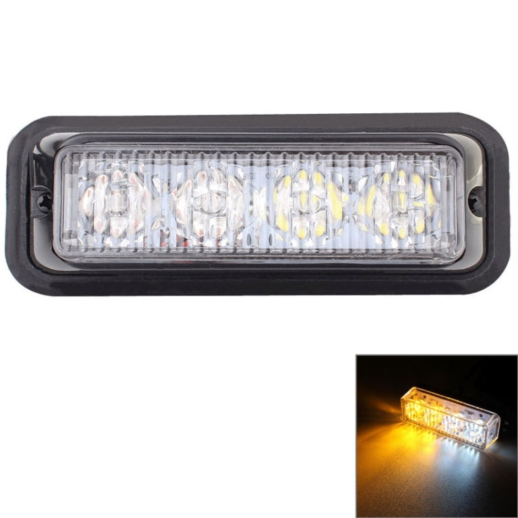 12W 720LM 6500K 577-597nm 4-LED White + Yellow Light Wired Car Flashing Warning Signal Lamp, DC12-24V, Wire Length: 95cm - Warning Lights by PMC Jewellery | Online Shopping South Africa | PMC Jewellery | Buy Now Pay Later Mobicred