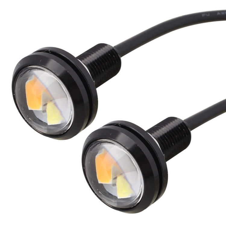 2 PCS 22.5mm 2W 200LM White + Yellow Light 4 LED SMD 5630 Eagle Eye Car Steering Light Daytime Running Light(Black) - Eagle Eye Lamps by PMC TechLife | Online Shopping South Africa | PMC TechLife | Buy Now Pay Later Mobicred
