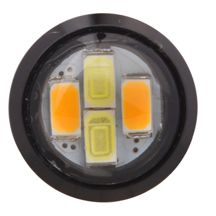 2 PCS 22.5mm 2W 200LM White + Yellow Light 4 LED SMD 5630 Eagle Eye Car Steering Light Daytime Running Light(Black) - Eagle Eye Lamps by PMC TechLife | Online Shopping South Africa | PMC TechLife | Buy Now Pay Later Mobicred
