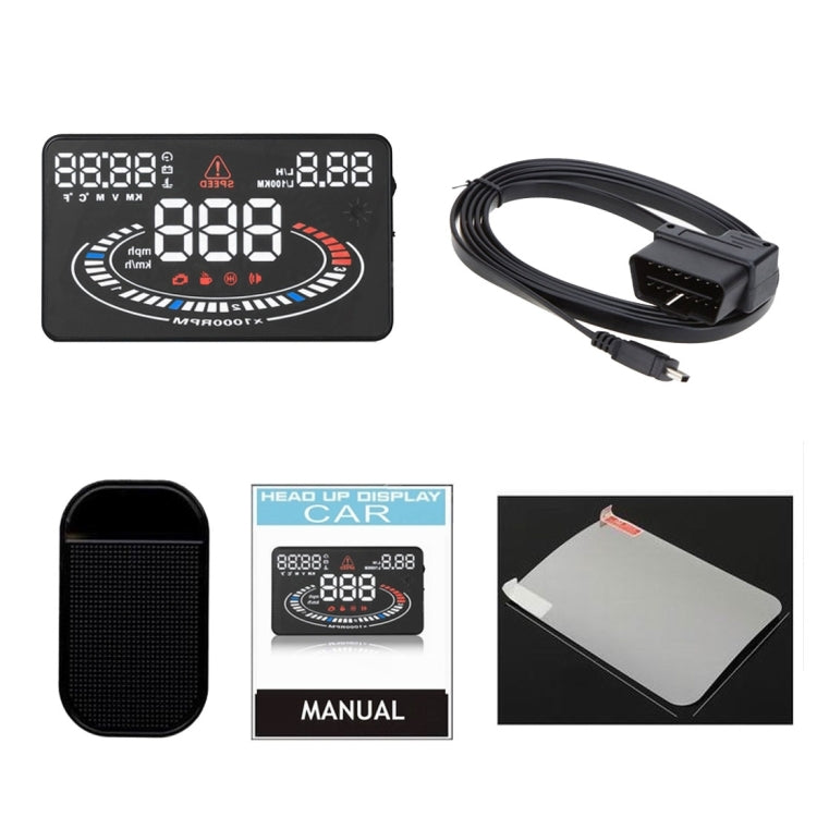 E300 5.5 inch Car OBDII / EUOBD HUD Vehicle-mounted Head Up Display Security System, Support Speed & Fuel Consumption, Overspeed Alarm,  Fuel Consumption, Water Temperature, etc.(Black) - Head Up Display System by PMC TechLife | Online Shopping South Africa | PMC TechLife | Buy Now Pay Later Mobicred