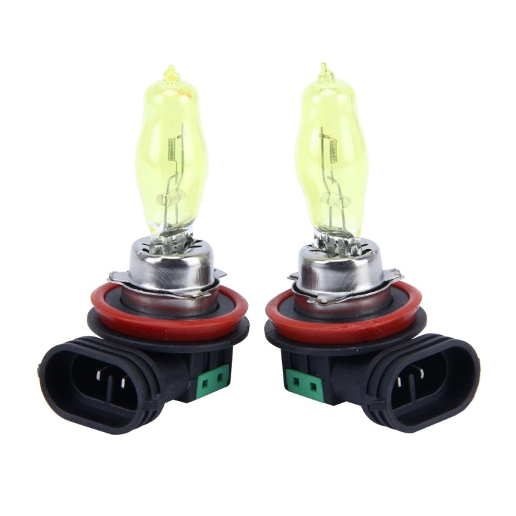 2 X H11 HOD Halogen Bulbs 12V 100W 2400 LM 3500K Yellow Light Headlights - Halogen Lights by PMC Jewellery | Online Shopping South Africa | PMC Jewellery