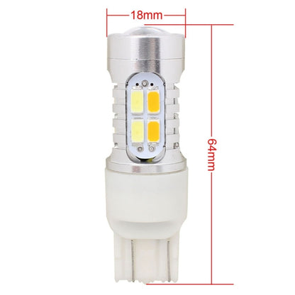 2PCS T20 10W 700LM Yellow + White Light Dual Wires 20-LED SMD 5630 Car Brake Light Lamp Bulb, Constant Current, DC 12-24V - Brake Lights by PMC Jewellery | Online Shopping South Africa | PMC Jewellery | Buy Now Pay Later Mobicred