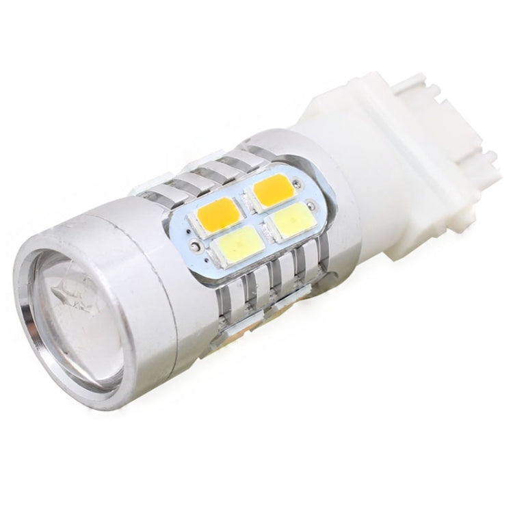 2PCS T25 10W 700LM Yellow + White Light Dual Wires 20-LED SMD 5630 Car Brake Light Lamp Bulb, Constant Current, DC 12-24V - Brake Lights by PMC TechLife | Online Shopping South Africa | PMC TechLife | Buy Now Pay Later Mobicred